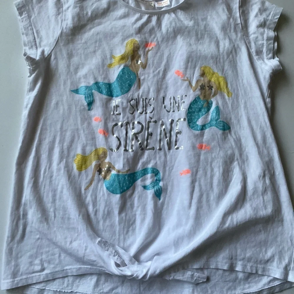 Zara mermaid tie front short sleeve top 11/12 - Picture 7 of 7